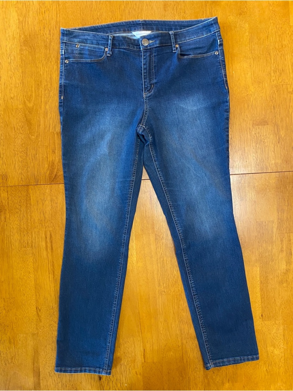 Christopher & Banks, Mid Rise, Straight Leg Modern Fit, Dark Blue, Women’s Sz 12